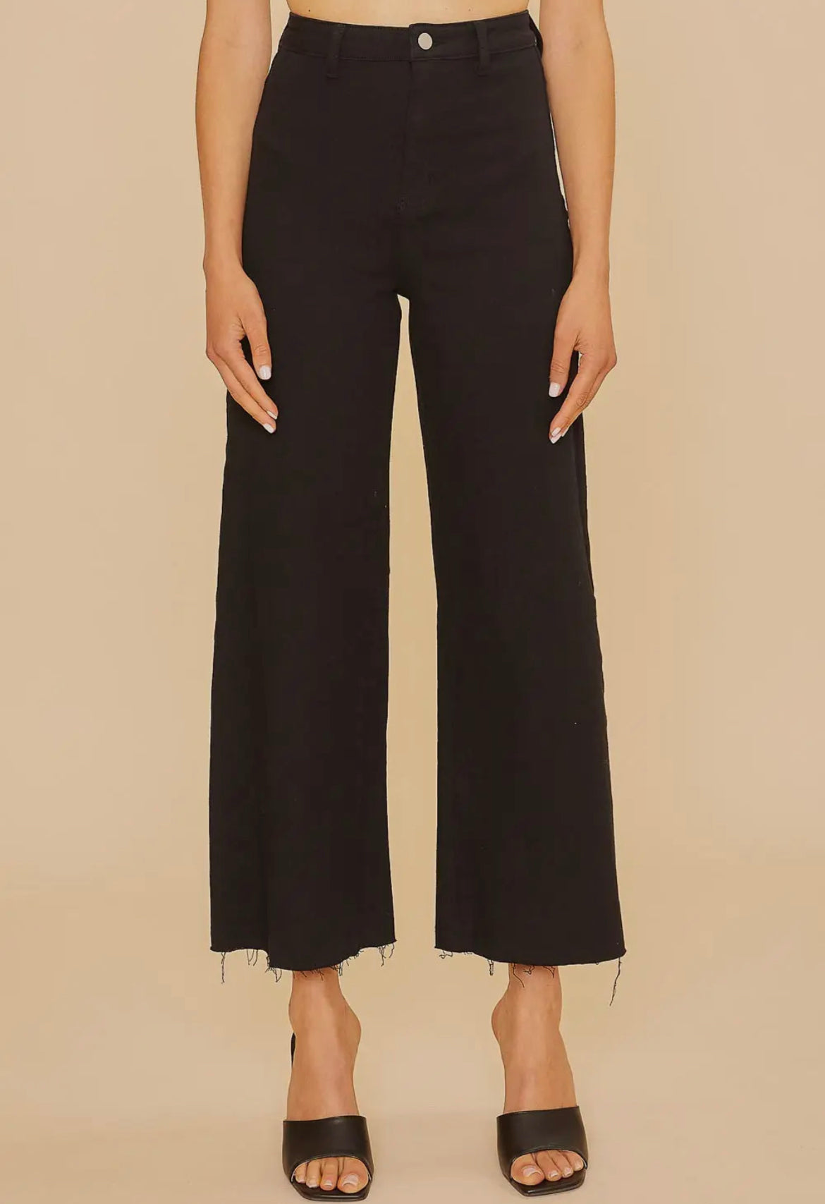 Black cropped denim