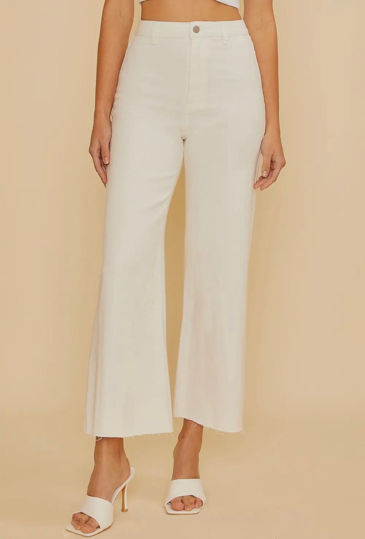 White Crop Denim