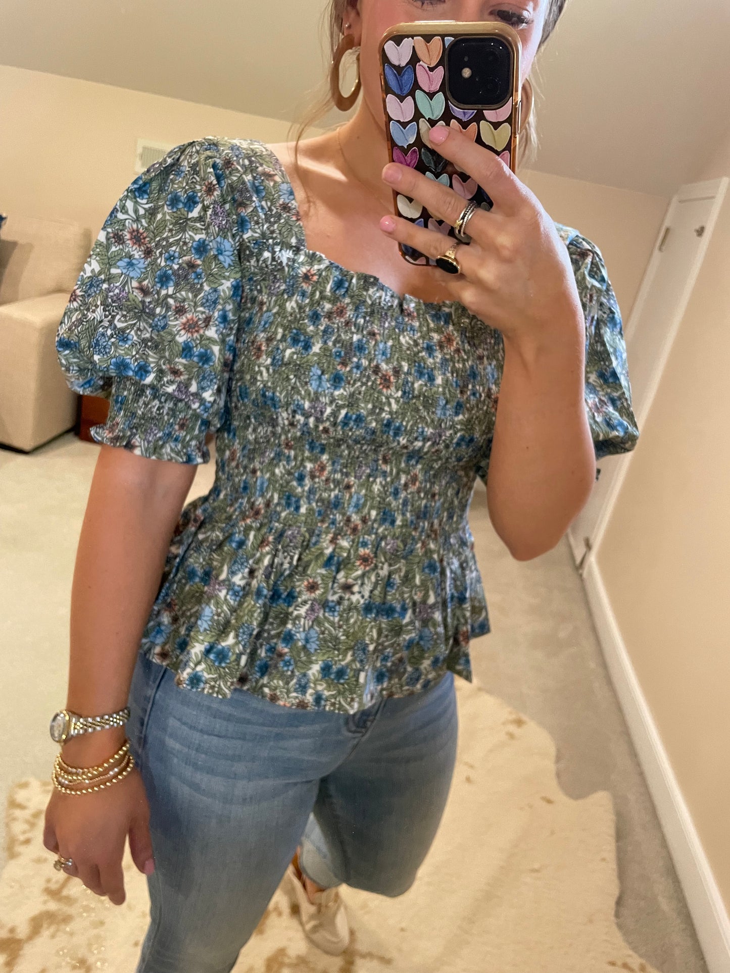 Floral Smocked Top