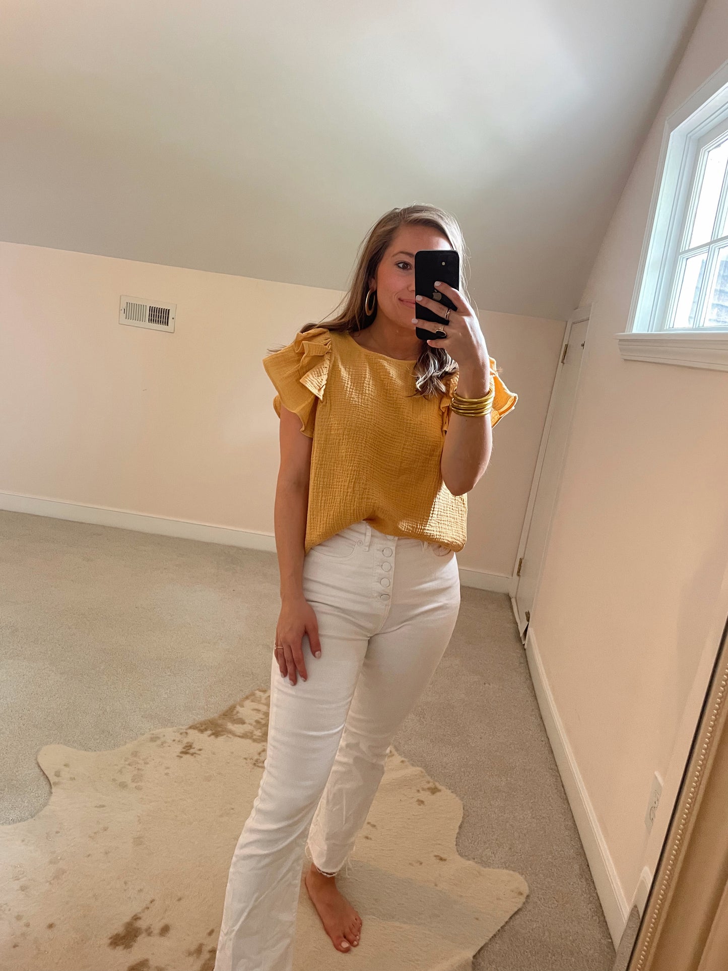 Double Ruffled Short Sleeve Top