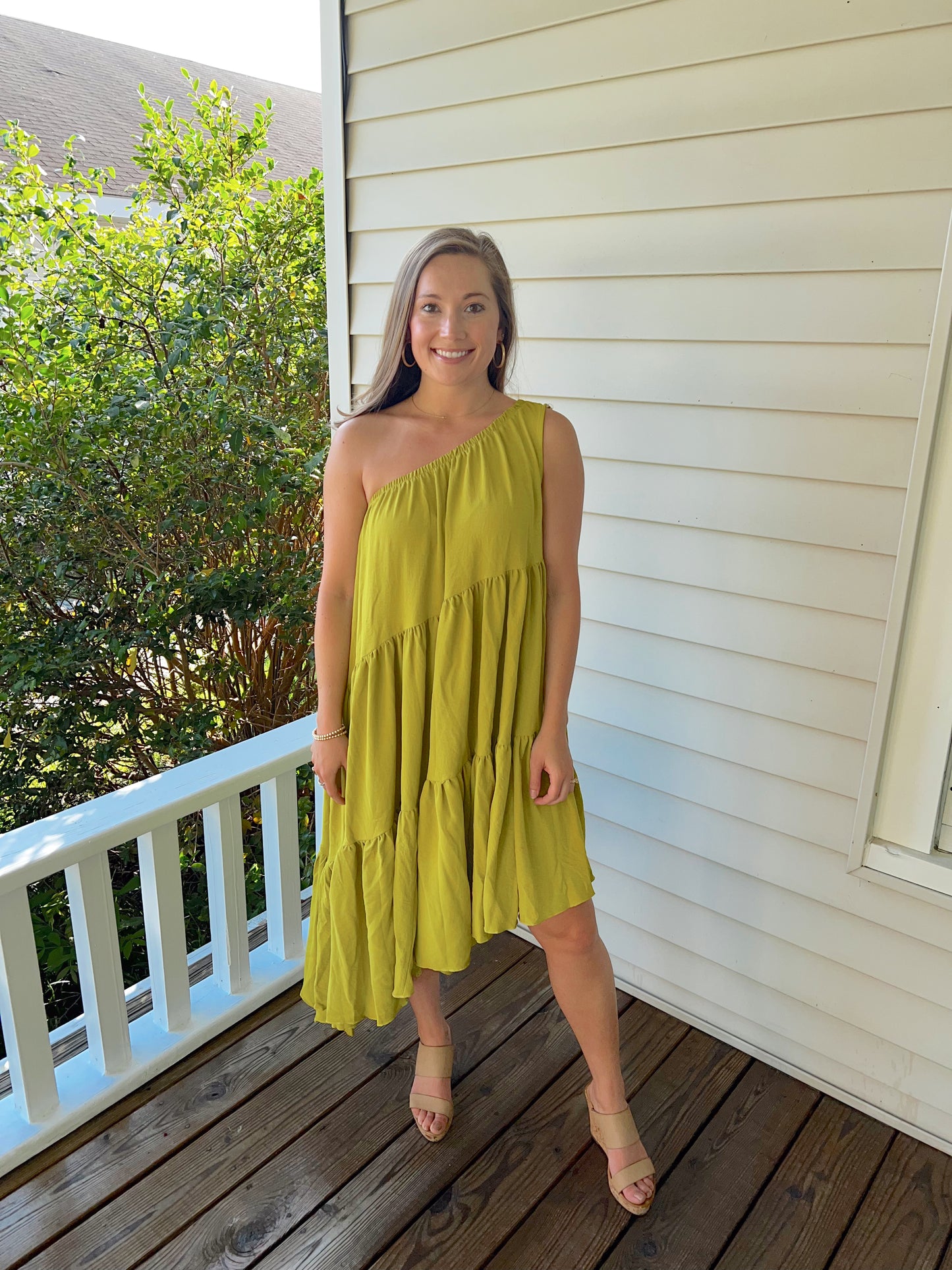 Citron Tier Midi Dress
