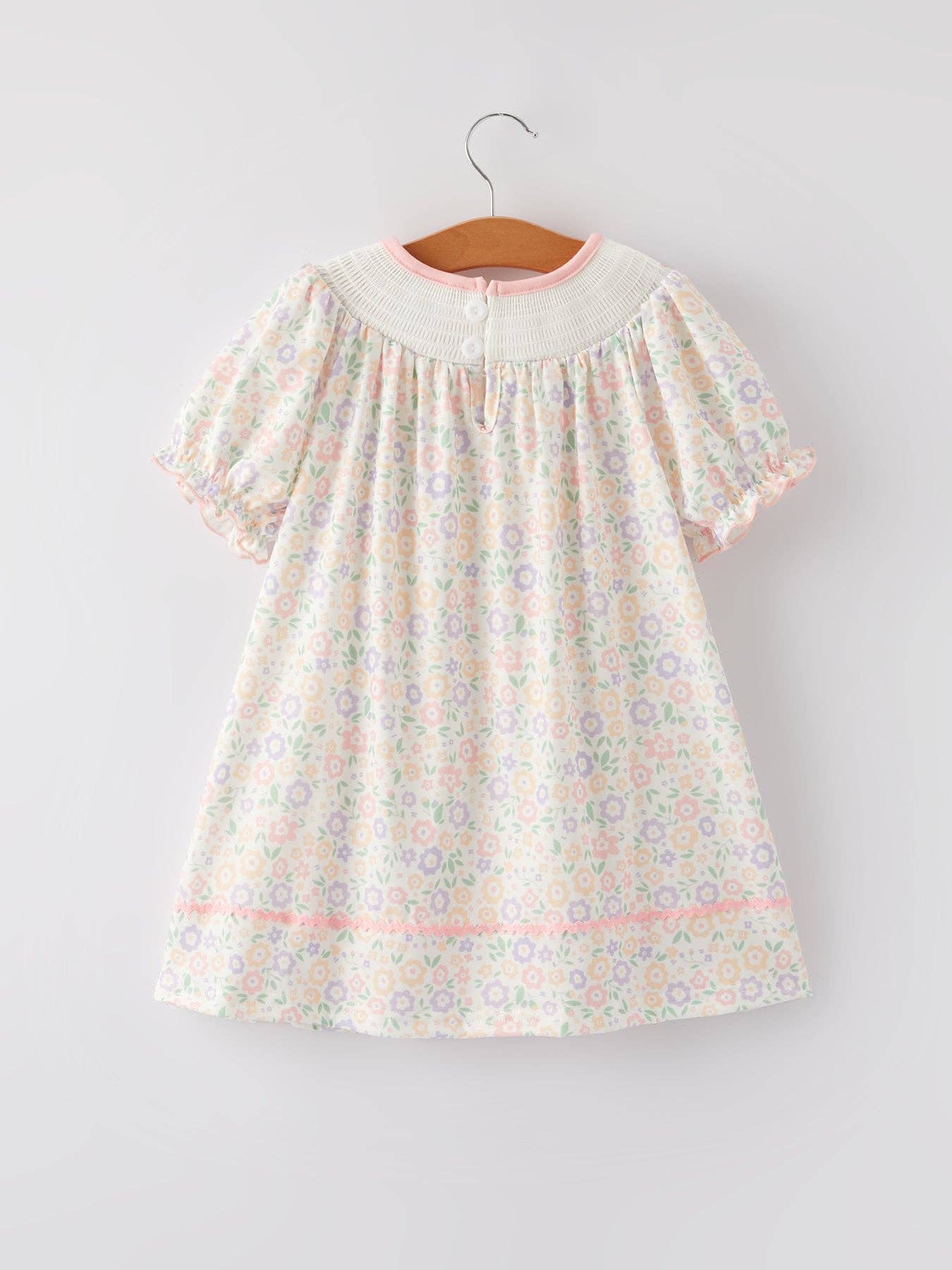 Easter Cross Smocking Embroidery Dress