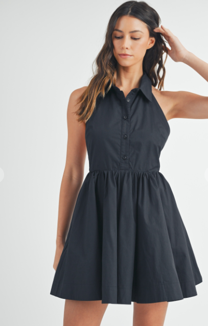 Poplin Halter Dress