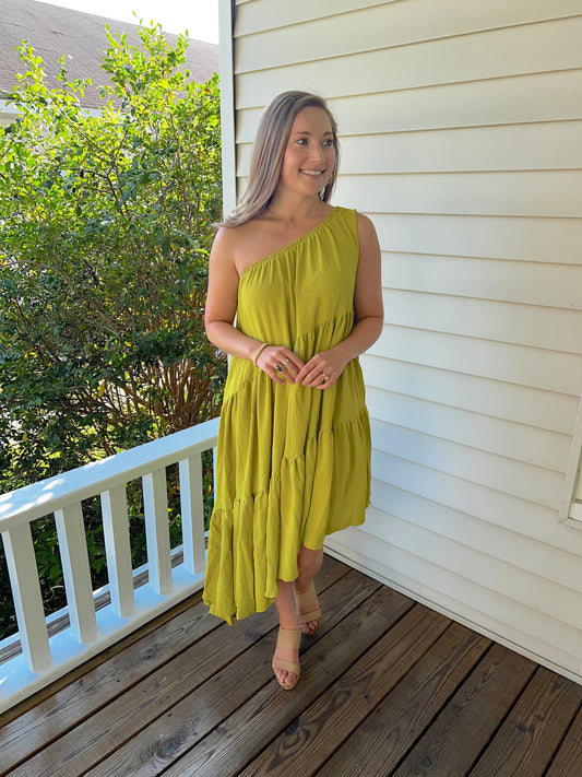 Citron Tier Midi Dress